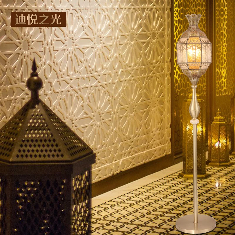 Арабские Золотой led e14 лампы медь шикарная Напольная Лампа античный европейском стиле творческий пол свет гостиная ресторан освещение
