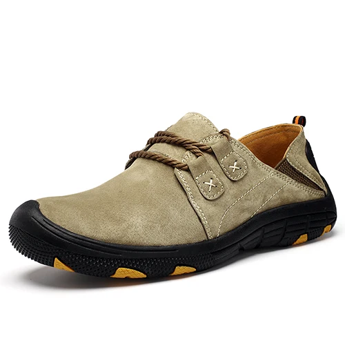 MVVT/удобная повседневная обувь; мужские замшевые лоферы на плоской подошве; обувь из натуральной кожи; sapato masculino; уличная зимняя обувь - Цвет: Хаки