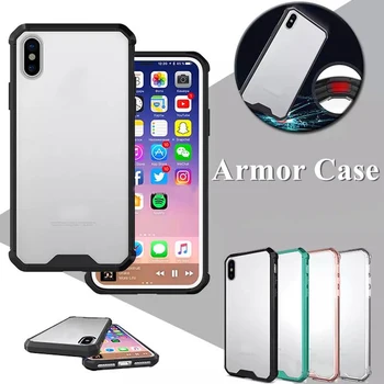 

For iPhone X 8 7 6 6s 6sPlus Armor Case Crystal Clear Hybrid Phone Case For Samsung Note8 S8 S8Plus S9 Bumper Cover 100pcs/lot