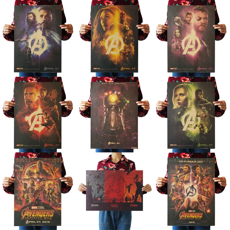 

1PC 51.5x36cm Movie Poster Avengers Series Infinity War Retro Poster Wall Stickers For Living Room Home Decoration