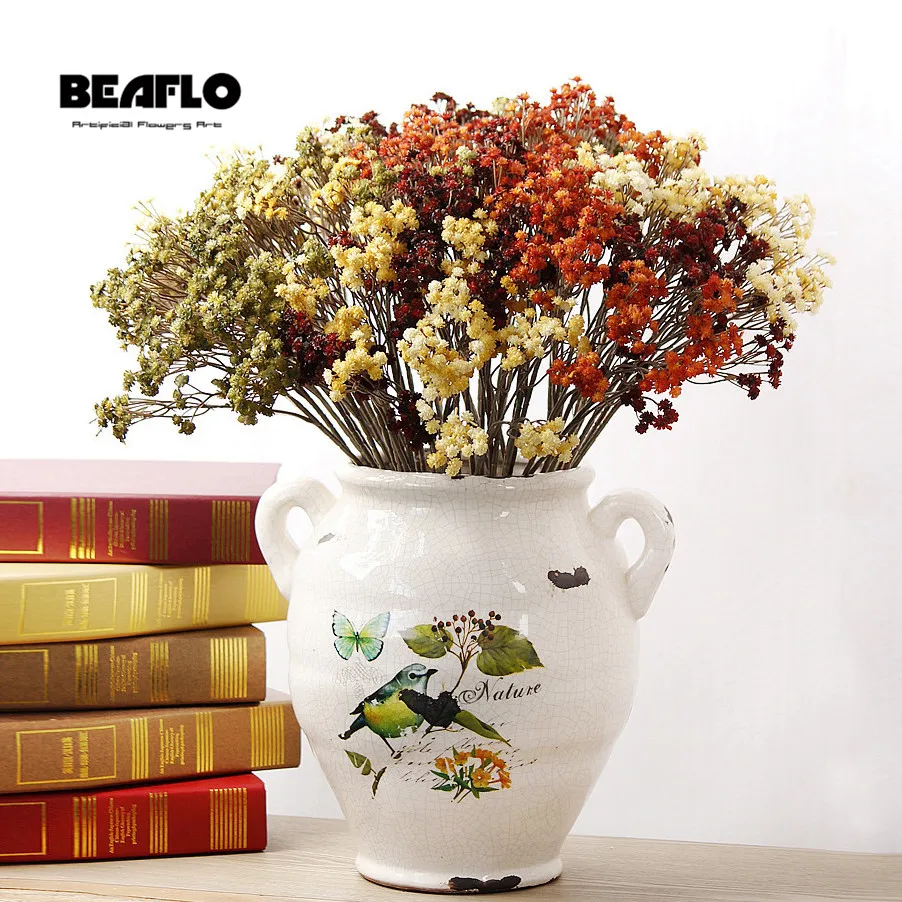 

1PC 9 Branch DIY Artificial Flower baby's breath Gypsophila Fake Silicone plant for Wedding Home Party Decorations 4 Colors