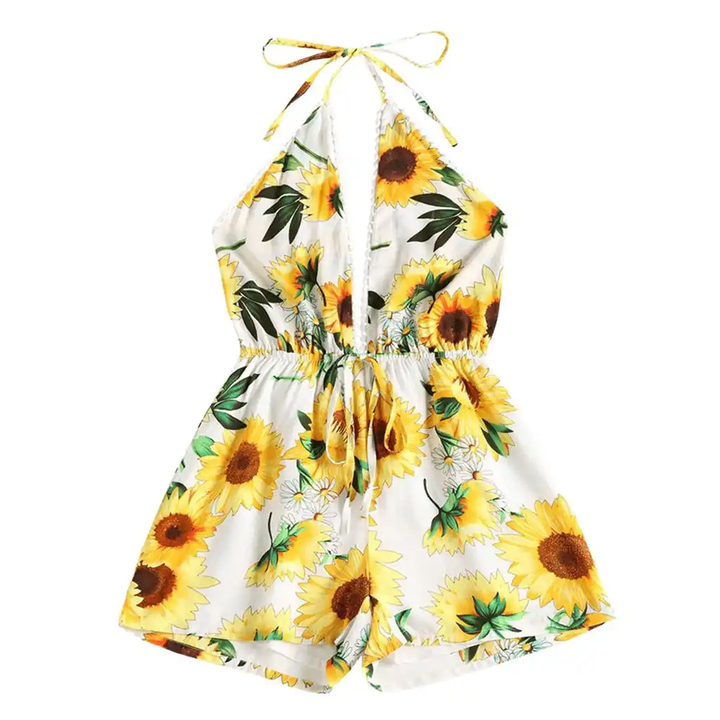 womens sunflower romper