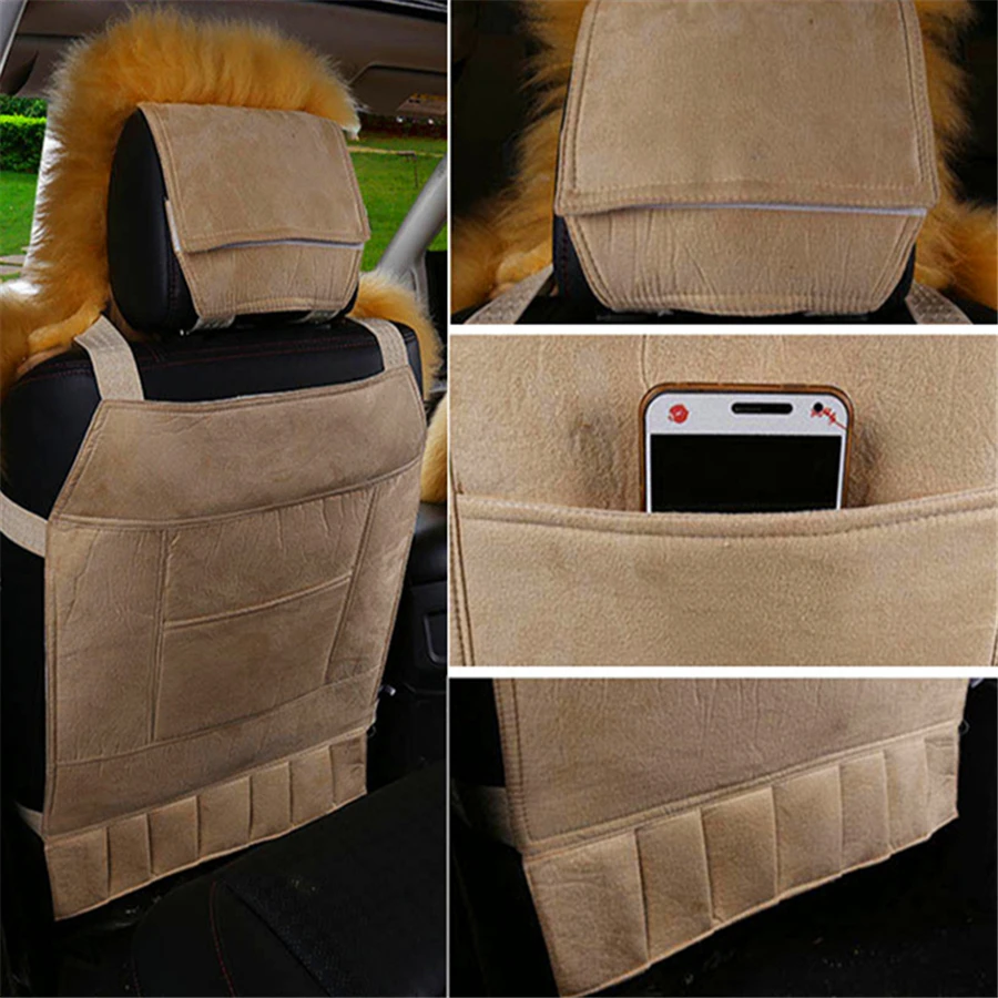 Австралийская натуральная овчина Универсальная автомобильная подушка для сиденья автомобиля Передние чехлы для сидений+ чехол на заднее сиденье