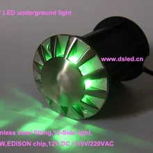 Сверхмощная Светодиодная лампа из нержавеющей стали анти-блики 3 Вт светодиодный подземный светильник, светодиодный подземный светильник, 12-сбоку светильник, DS-11S-16-12, 110 V/220VAC