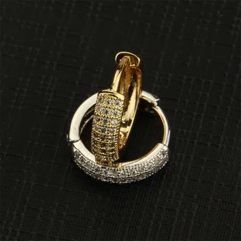 

SUNSLL Golden Copper 3 Sizes Earrings White Color Cubic Zirconia Hoop Earrings Women Fashion Party Jewelry Cobre CZ Brincos