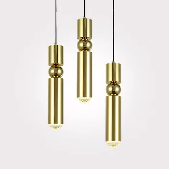 

Modern Gold LED Pendant Light Copper Hanging Lamp Suspension Luminaire for Home Bedroom Bedside Bed Room Kitchen Counter Top