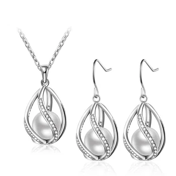 

808 STORE Fine Jewelry Sets European Creative Personality Pearl Necklace Charm Women Engagement Party Crystal Earring Gifts