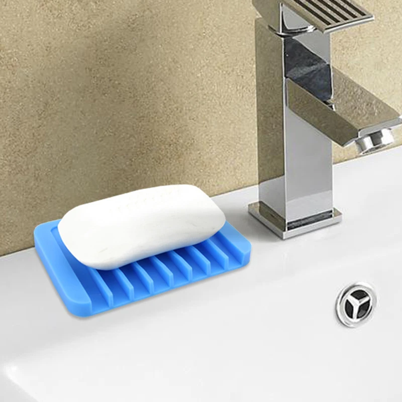 Силиконовый креативный держатель для мыла со сливом аксессуары для ванной комнаты формы для мыльницы губка мыльница с желобками для слива воды Коробка Чехол