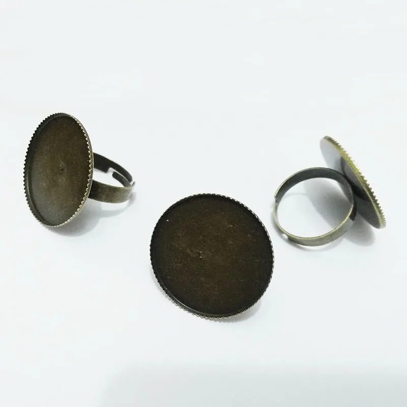 25mm Cabochone Cameo bezel adjustable Ring Base Blank