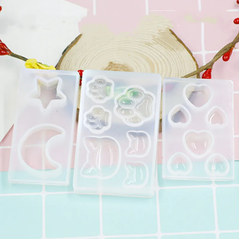 

Plasticine Molds Cat Bear Moon Super Light Clay Slime Supplies DIY Nail Accessories Heart Mold Pendant Material Interactive Toys