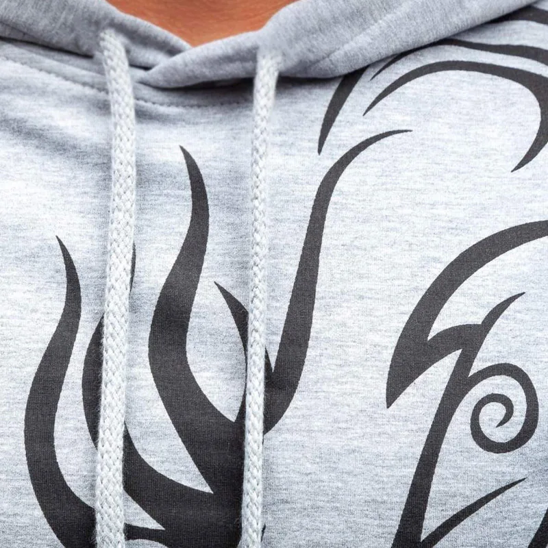 New Design Causal Black Grey Sweatshirts Spring Winter Hoodies For Men Fashion Dragon Printed Hoody Male Pullover Tracksuits