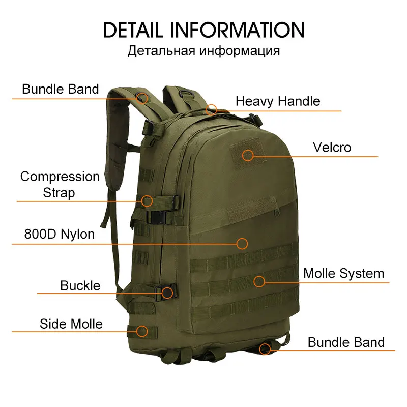 Tas 40l Degli Uomini Sport Caccia Digital Green Di Tattica Digital jungle Borse Zaini Esterno Military3d Black army Camo Viaggio Alpinismo Arrampicata acu khaki cp Zaino Campeggio 5vnwzx6q