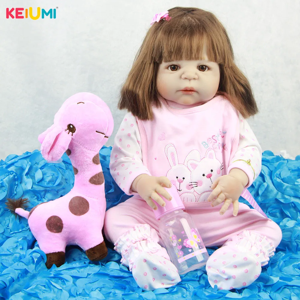 

Wholesale 2018 Doll Reborn Babies Full Silicone Vinyl Baby Girl Toy 23'' Fashion Boneca Reborn Playmates For Best Birthday Gifts