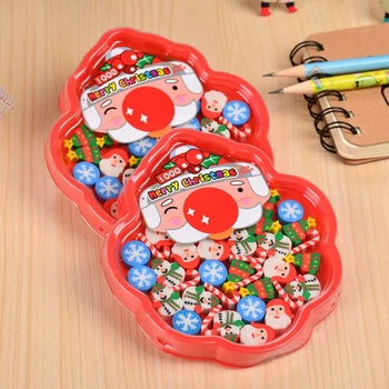 

Coloffice cute Student Eraser box packed Santa Claus Shaving Eraser school stationary students prize chrismas gifts for children