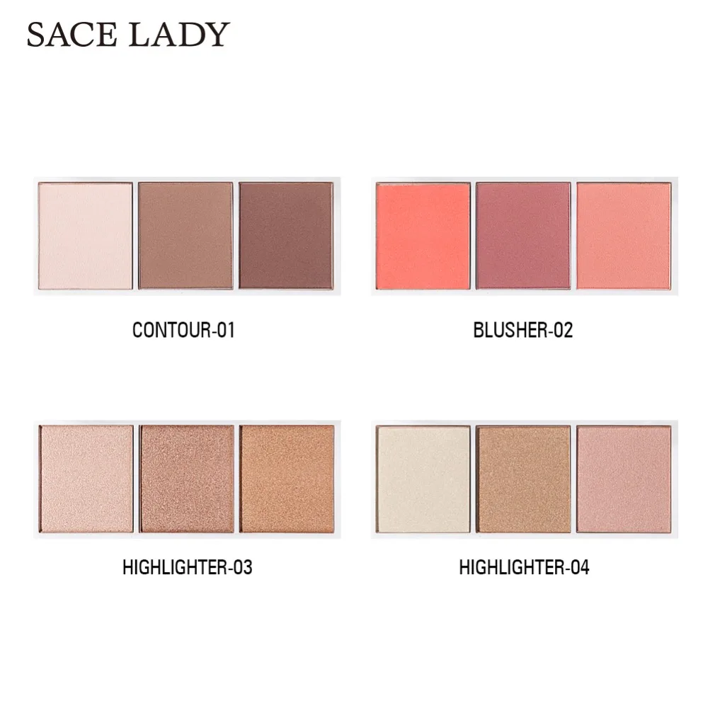 SACE LADY Highlighter Palette | Contour Powder Face Bronzer | Matte Makeup Palette | Pigmented Blusher Palette | Cosmetics image 2