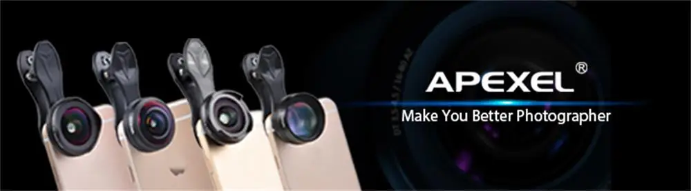 APEXEL HD 5 in 1 Camera Phone Lens 4K Wide Macro Lens Portrait Super Fisheye Lens CPL Filter for iPhone Samsung all cellphone 4 lens camera phone