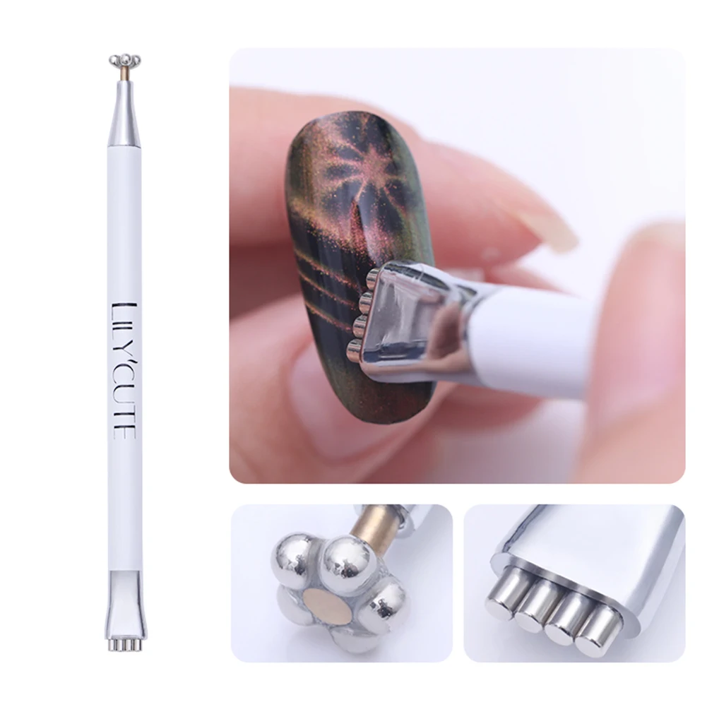 LILYCUTE 1 Pc Nail Stick Strong 3D Cat Eye Flower Effect