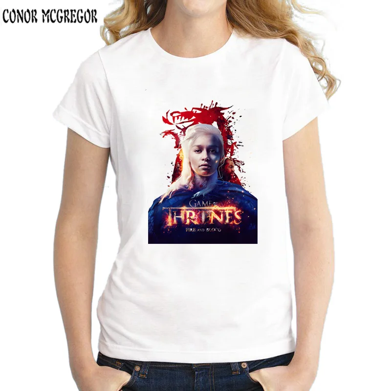 

2018 New Game Of Thrones Women T Shirts Short Sleeve Slim Lady T-Shirt Mother of Cats Printed Tops Funny Casual Tee