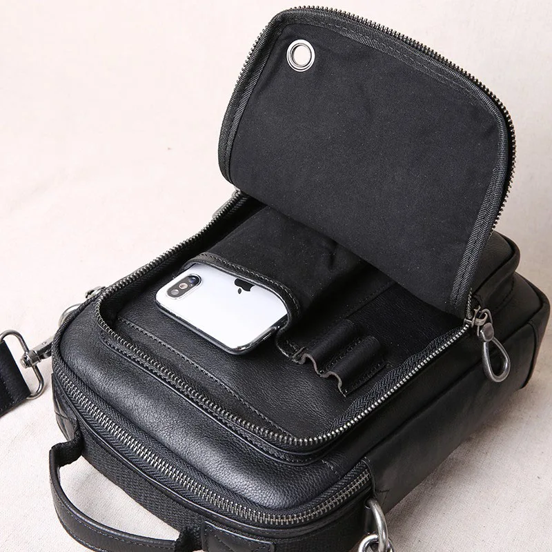 AETOO Leather Men's Bag Tote Casual Korean Business First Layer Leather Shoulder Bag Messenger Bag Men