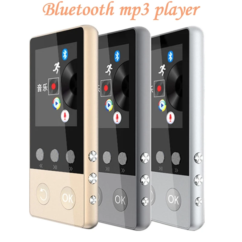 Metal MP3 Player Bluetooth Portable Audio 8GB FLAC APE Lossless Music Player with FM Radio,Recorder,E-Book,Clock
