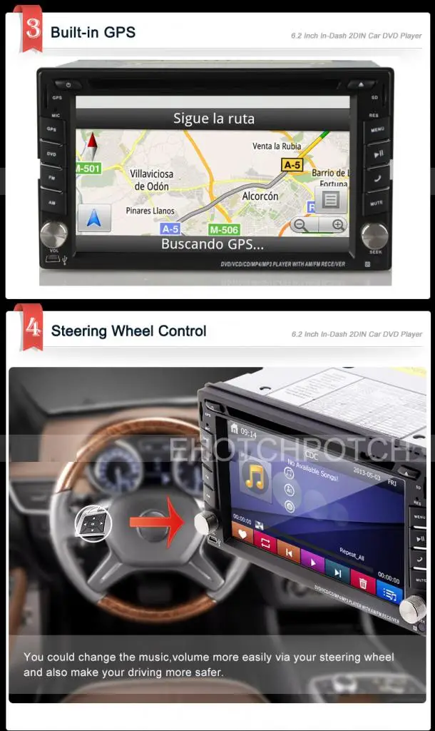 Clearance Radio Navi Head Unit MP4 Autoradio 2 din Car DVD Player Stereo GPS Map iPod In Dash 6.2" Touchscreen CD Auto System 4