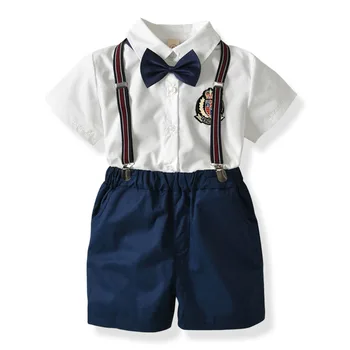 

Toddler Boys Clothing Set Summer Baby Suit Shorts Shirt 1 2 3 4 Year Children Kid Clothes Suits Formal Wedding Party Costume