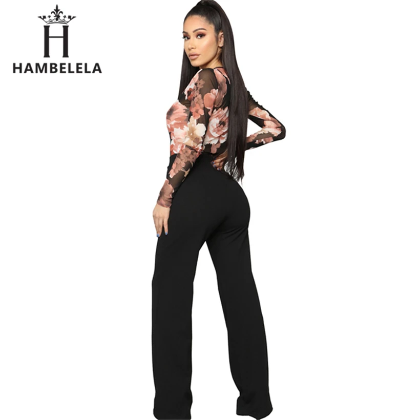 HAMBELELA Vintage Floral Pattern Mesh Bodysuit Printed Long Sleeve Elegant Playsuits Ladies Spring Autumn Streetwear Tops Blusas (5)