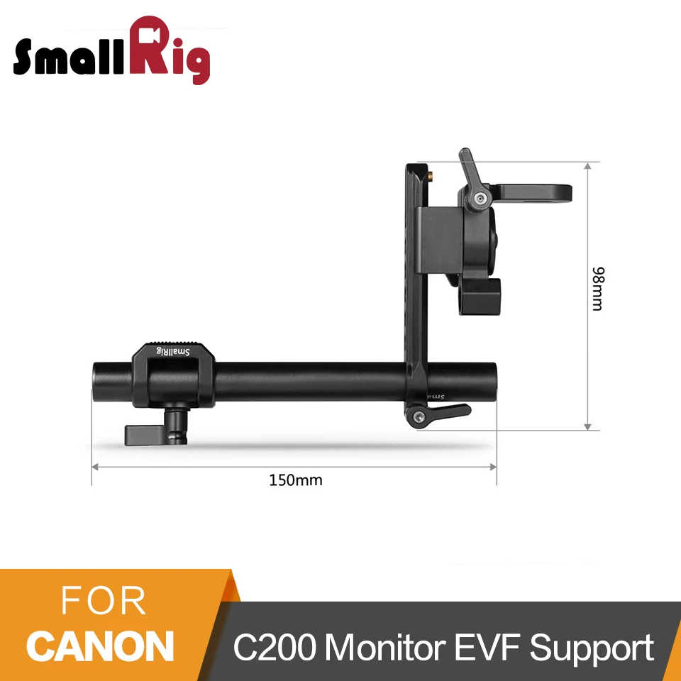 cheap SmallRig 360 degree EVF Support for Canon C200 Monitor With a 15mm Rod and a NATO Rail 2075