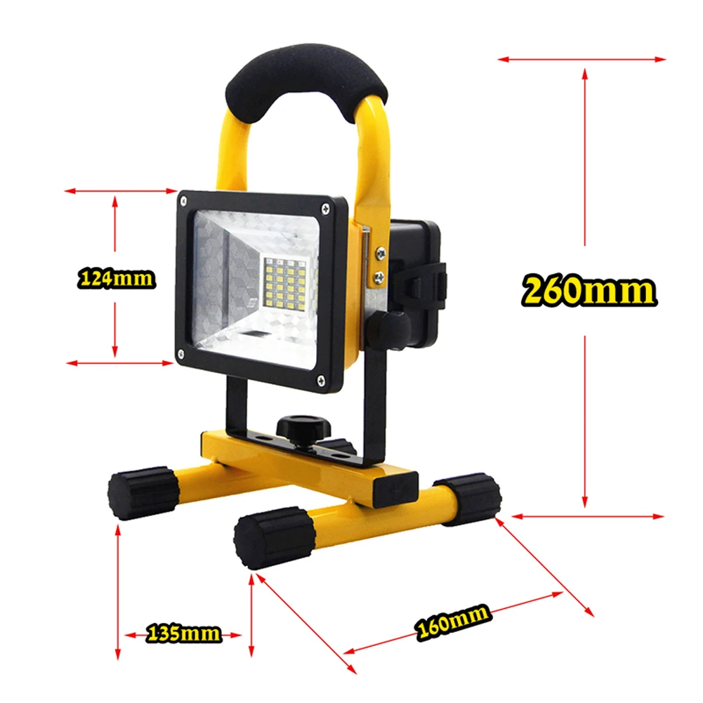 Светодиодный уличный светильник Перезаряжаемые 30 Вт 24 Светодиодный точечный светильник Светодиодный прожектор светильник стадион Кемпинг ремонт автомобиля лампа+ Зарядное устройство+ 3*18650 Батарея