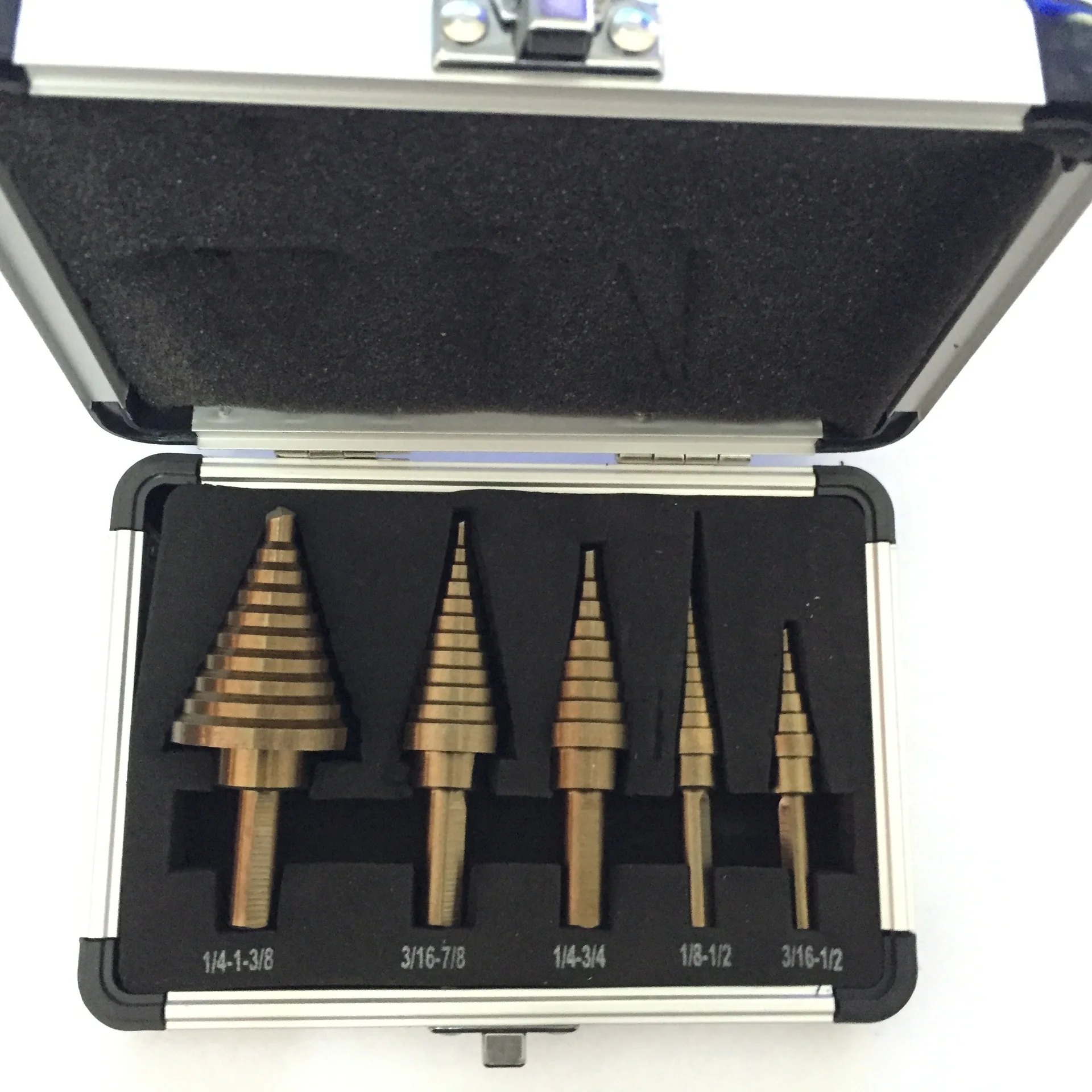 

5 sets of inch ladder drill sets step steel plate twist export reaming drills