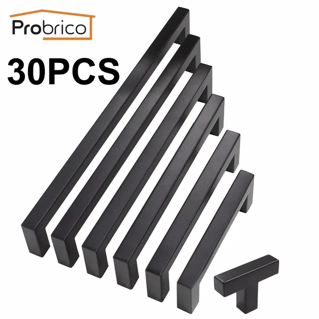 Special Offers Probrico 30 PCS Black Cabinet Handle 12mm*12mm Square Bar Stainless Steel Kitchen Door Knob Furniture Drawer Pull PDDJS12HBK Special Offers Probrico 30 PCS Black Cabinet Handle 12mm*12mm Square Bar Stainless Steel Kitchen Door Knob Furniture Drawer Pull PDDJS12HBK
