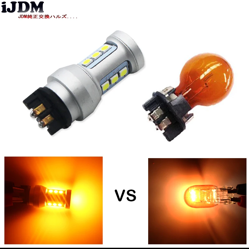 IJDM Amber PW24W светодиодный Canbus без ошибок PWY24W светодиодный лампы для Audi A3 A4 A5 Q3 VW MK7 Golf CC Ford Fusion передние указатели поворота