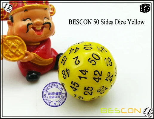 BESCON 50 Sides Dice Yellow-1