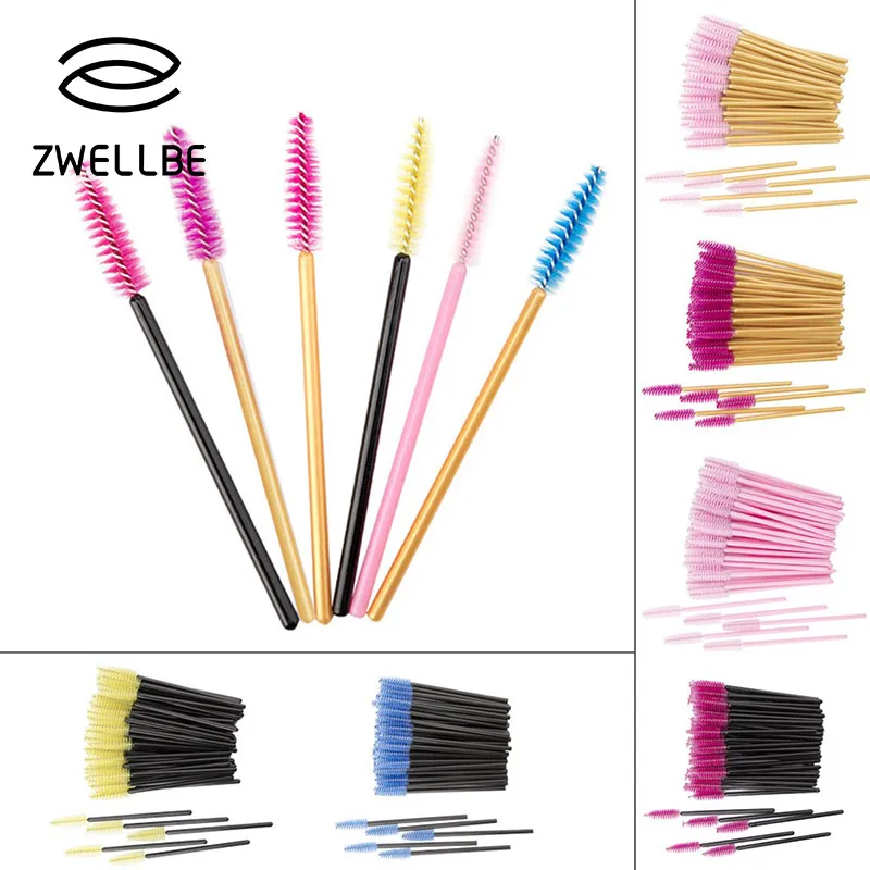 50Pcs/Pack Disposable Eyelash Brushes Eye Lashes Cosmetic Brush Mascara Wands Eyelashes