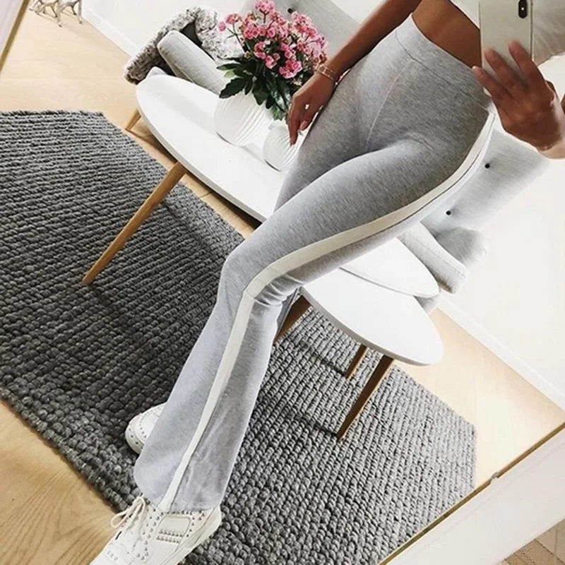 

NIBESSER Wide Leg Pant Fashion Women Striped Solid Capris High Waist Elastic Pant Street Wear Female Trousers Loose Sweatpants
