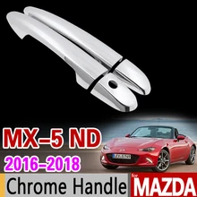 Mazda MX-5 2016 2017 2018 Cubierta de la Manija de Puerta del Cromo de Lujo Prewoodec MX5 MX 5 ND Accesorios Del Coche Pegatinas Coche Que Labra