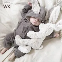 Зимняя одежда для новорожденных; детские комбинезоны с кроликом; хлопковая толстовка с капюшоном; комбинезоны для новорожденных девочек; модный костюм для младенцев; Одежда для мальчиков; Jq-458