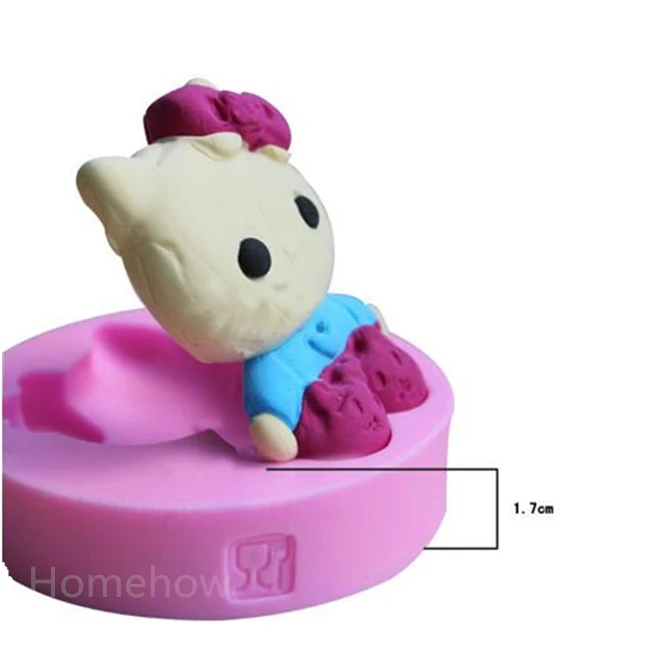1 шт./лот 3D Hello Kitty Силиконовый формы для торта Dia 7 см* T 1,7 см Детские серии мыло для конфет и печенья торт Силиконовая формочка для выпечки Инструменты