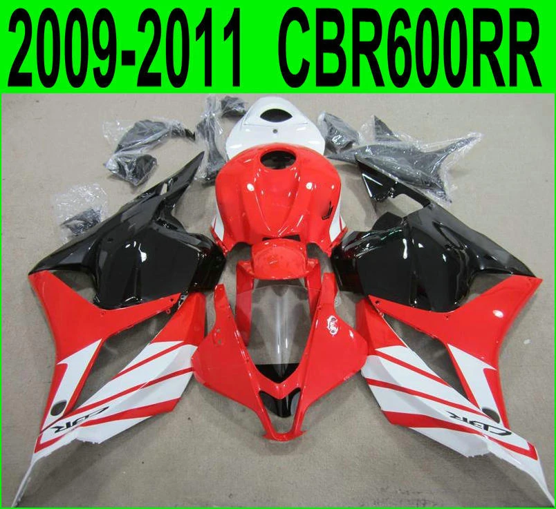 Обтекатели для Honda CBR600RR 2009 2011 2012(черный красный) cbr-600rr 09 10 11 комплект обтекателей SZ66