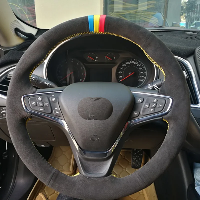 

Nubuck leather Handmade Sewing Steering Wheel Covers Protect For Chevrolet Chevy Cruze