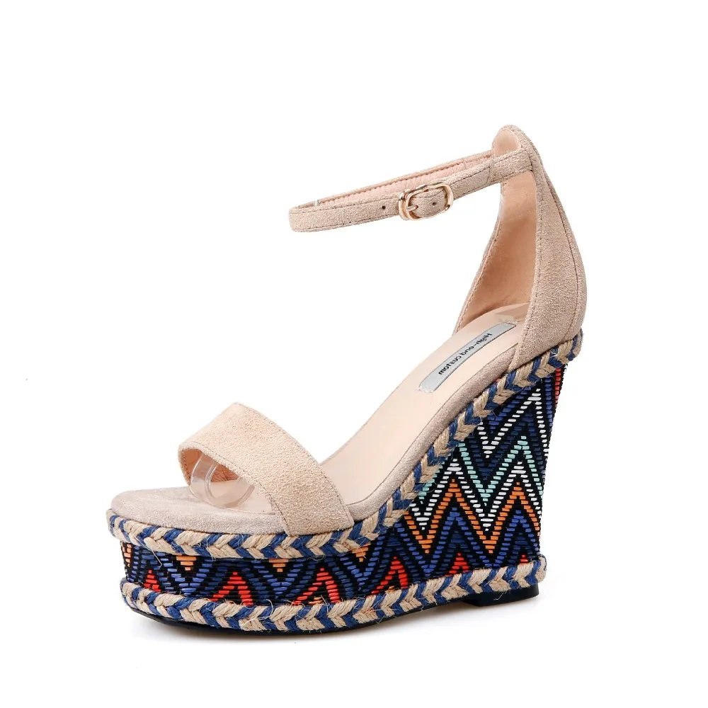 Arden Furtado 2018 summer new high heels 12cm platform casual ankle strap sandals shoes for woman small size 32 33 big size 42