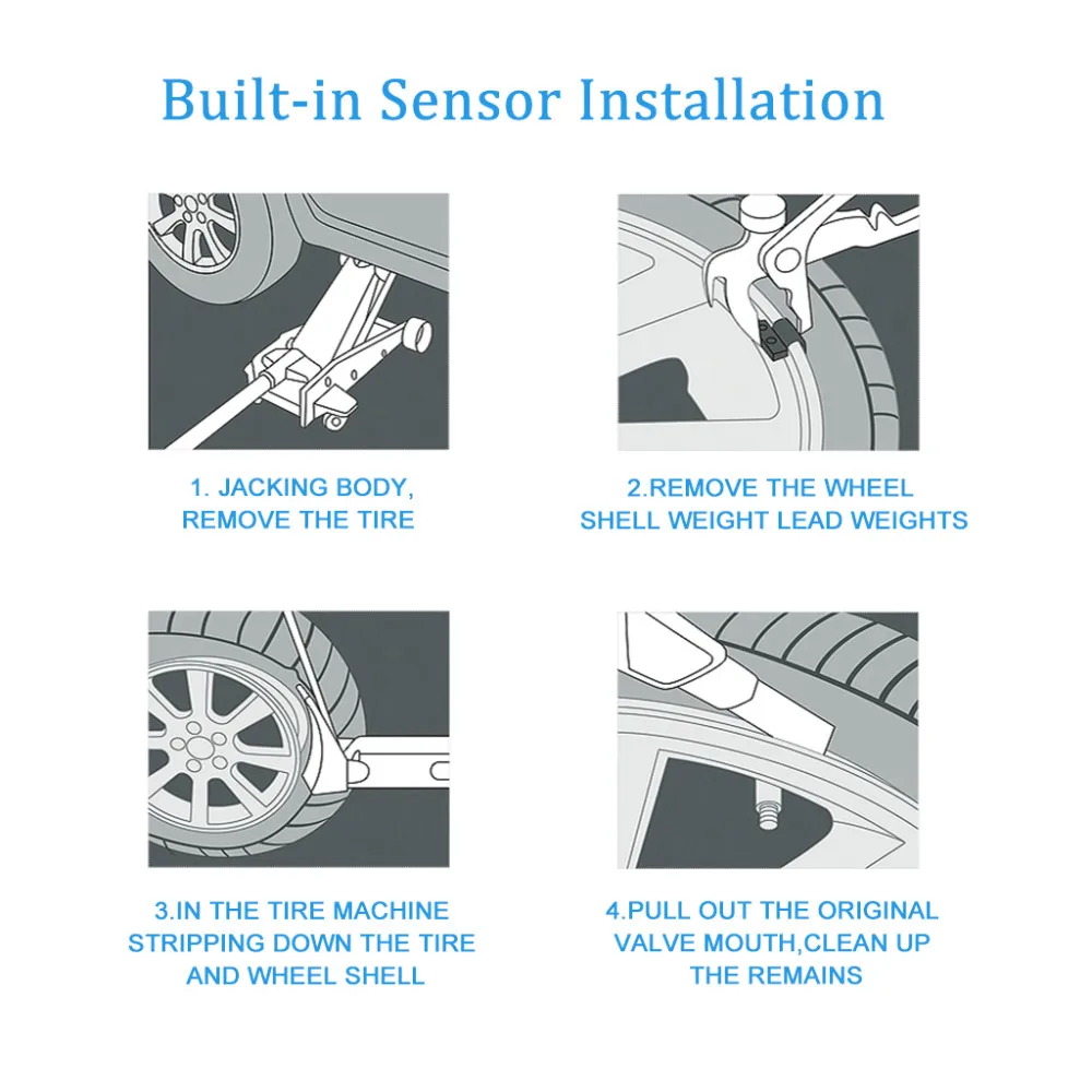 CAREUD TPMS U912 для Toyota, монитор давления в шинах, беспроводной, 4 встроенных датчика, датчики давления в шинах, высокая чувствительность, Автосигнализация