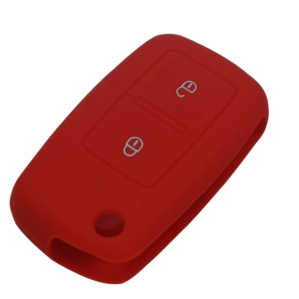 Car Key Case Cover 2 Button Silicone Flip Rubber for VW Volkswagen Amarok Polo Golf MK4 Bora Jetta Altea Alhambra