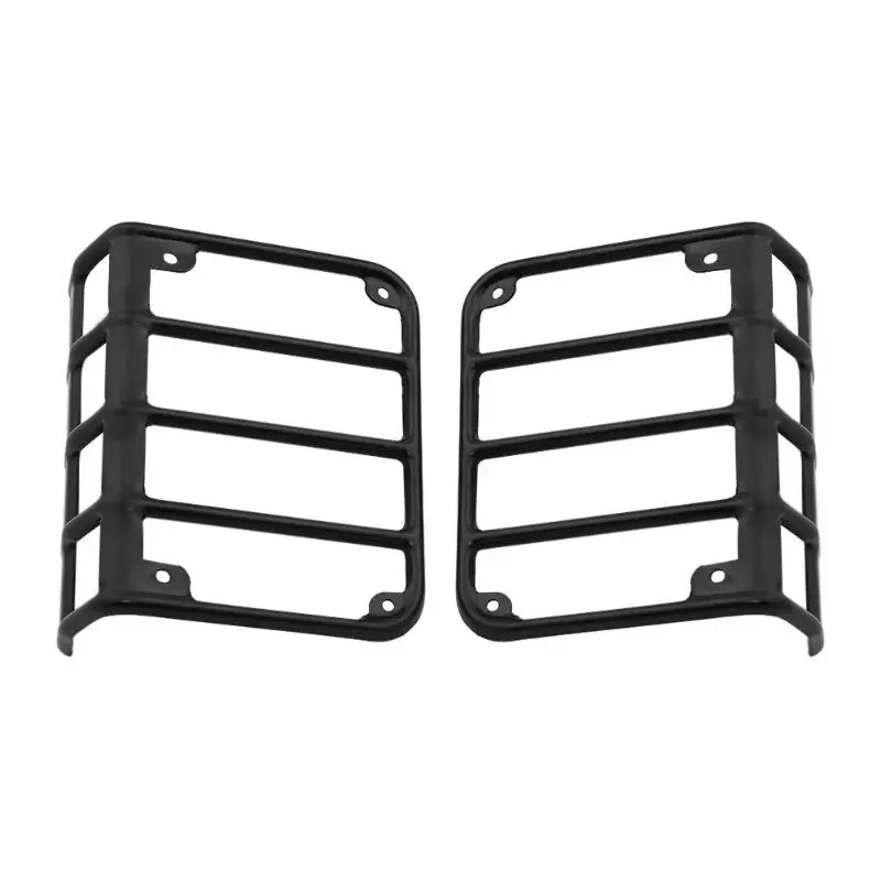 

VODOOL 2Pcs Metal Car Rear Tail Light Guards Covers Auto Vehicle Rear Taillight Protection Hood For 07-17 Jeep Wrangler JK JKU