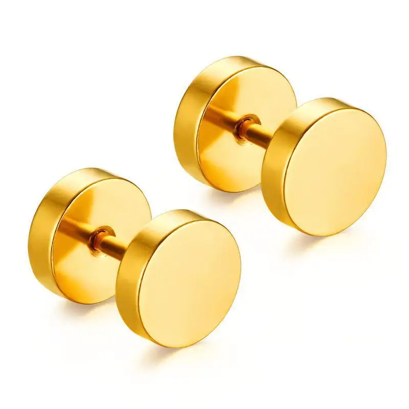 Meaeguet, трендовые круглые серьги-гвоздики, простые золотые штанга нержавеющая сталь, серьги для женщин и мужчин, вечерние ювелирные изделия - Окраска металла: Gold
