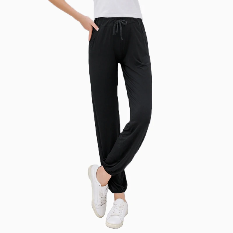 

Women pants Casual harem pants summer 2019 Modal Fitness Wide Leg Sports Cropped Pants oversize New arrive fashion brand