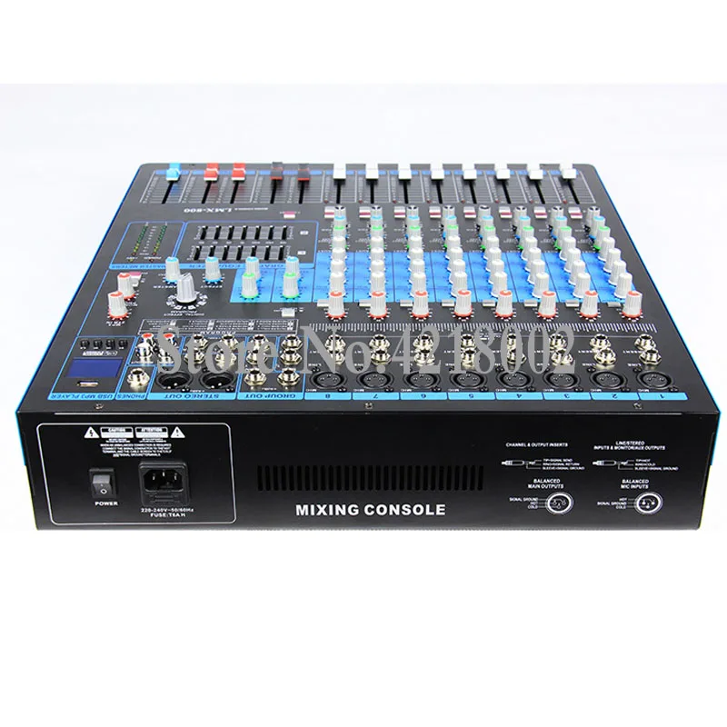 US $178.60 Profession 8 Channel Karaoke Audio Mixer Professional Microphone Sound Mixing Console 48V Phantom Power With USB MP3