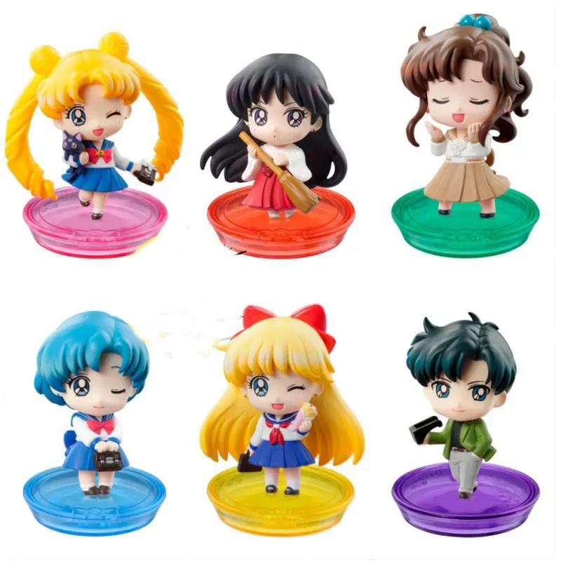 6 шт./компл. аниме Сейлор Мун Juguetes рисунок Sailor Moon Марс Юпитер Венера Меркурий Ver ПВХ