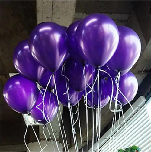 100 шт 10 дюймов жемчуг синий латекс воздушный шар надувные свадебные шарики, День подарков будущей матери День Рождения декоративные шары - Цвет: Purple