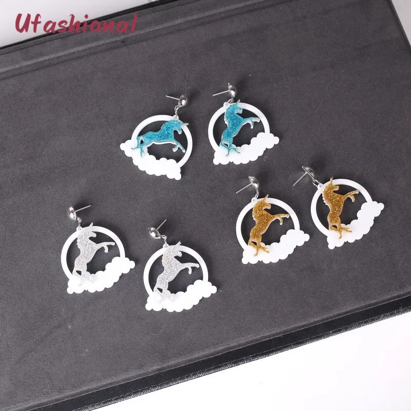 Большие Акриловые Висячие серьги для женщин Boucle D'oreille Mariage Pendientes Feminino лошадь